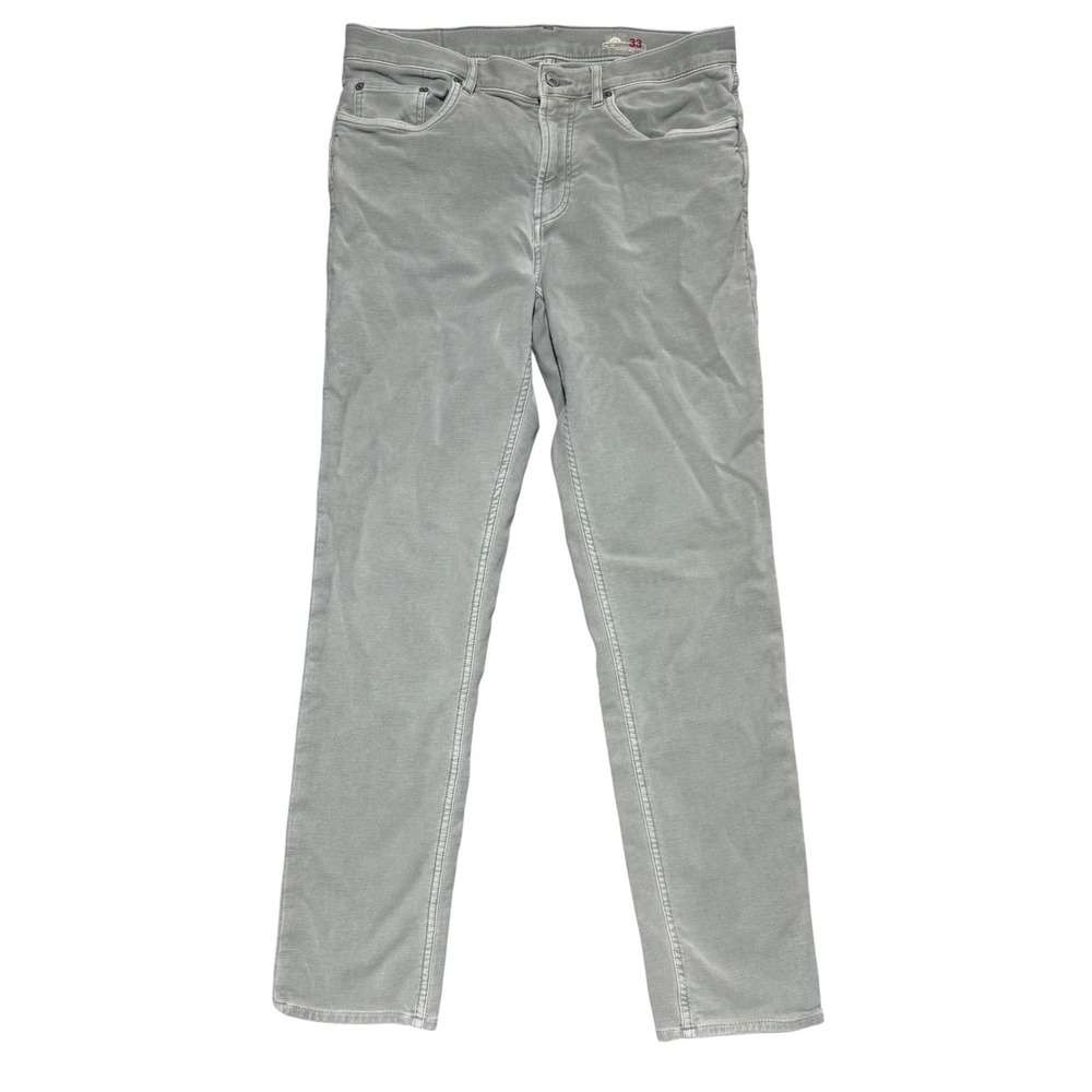 Faherty Terry 5 Pocket Twill Stretch Jeans Mens 31x30 Light Gray Denim Pants